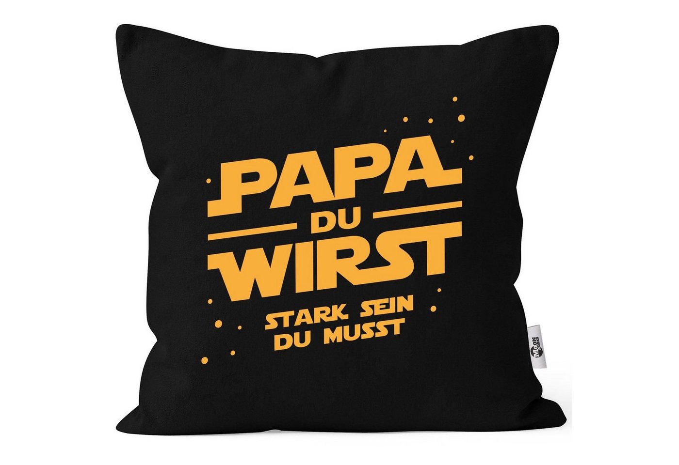 MoonWorks Dekokissen Kissenbezug mit lustigem Spruch Yoda Papa du wirst stark sein du musst Ankündigung Schwangerschaft Moonworks® von MoonWorks