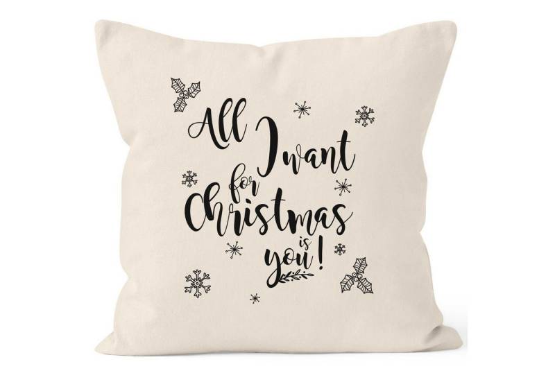 MoonWorks Dekokissen Romantischer Kissenbezug all I want for Christmas is you MoonWorks® von MoonWorks