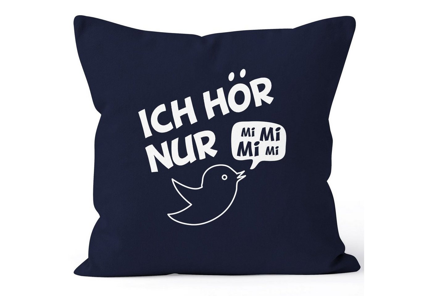 MoonWorks Dekokissen lustiger Kissenbezug Ich hör nur Mi Mi Mi MiMiMi Kissen-Hülle Deko-Kissen 40x40 Baumwolle MoonWorks® von MoonWorks