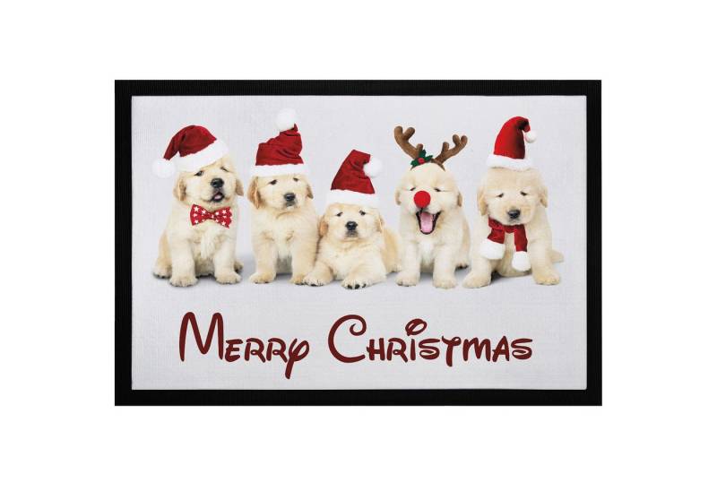 MoonWorks Fußmatte Fußmatte Weihnachten Hunde mit Weihnachtsmütze Merry Christmas, rechteckig MoonWorks Fußmatte Fußmatte Weihnachten Hunde mit Weihnachtsmütze Merry Christmas, rechteckig von MoonWorks