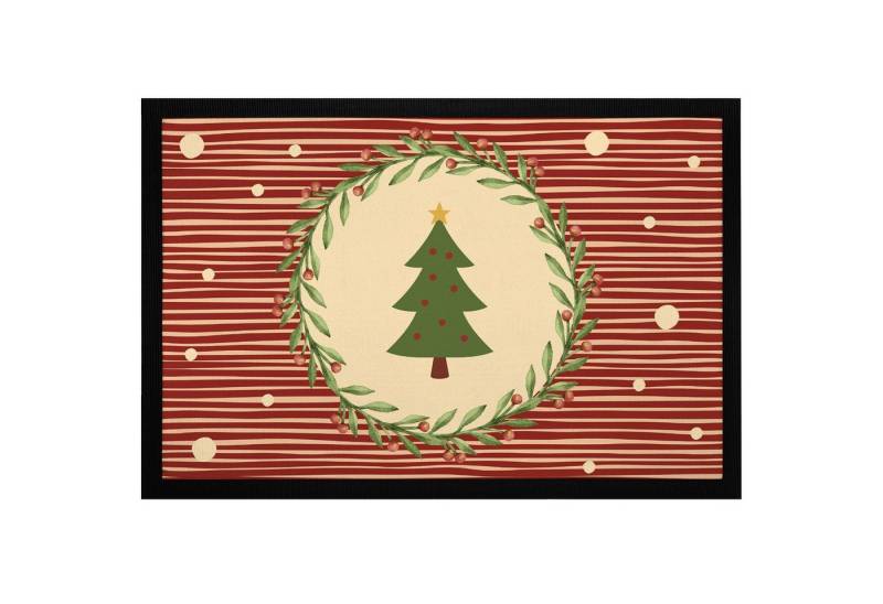 MoonWorks Fußmatte Fußmatte Weihnachten Weihnachtsbaum Tannenbaum Willkommen im Advent, rechteckig von MoonWorks