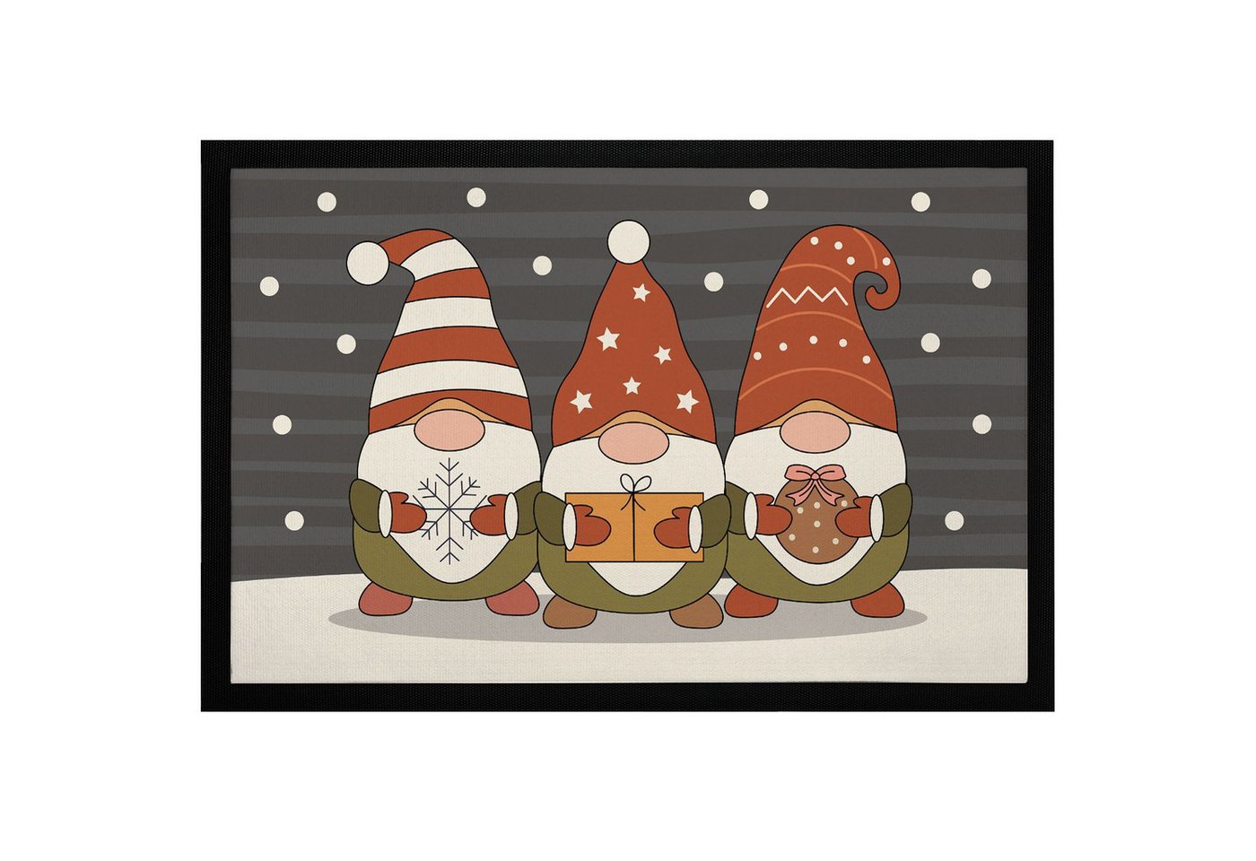 MoonWorks Fußmatte Fußmatte Weihnachten Wichtel Wintermotiv Schneeflocken Gnomes Zwerge, rechteckig MoonWorks Fußmatte Fußmatte Weihnachten Wichtel Wintermotiv Schneeflocken Gnomes Zwerge, rechteckig von MoonWorks