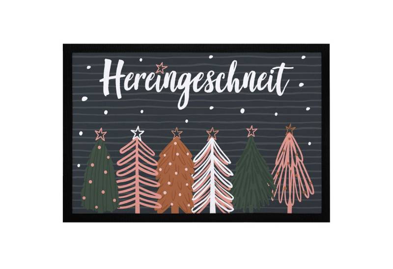 MoonWorks Fußmatte Fußmatte Weihnachten Winter Motiv Hereingeschneit Schneeflocken, rechteckig von MoonWorks