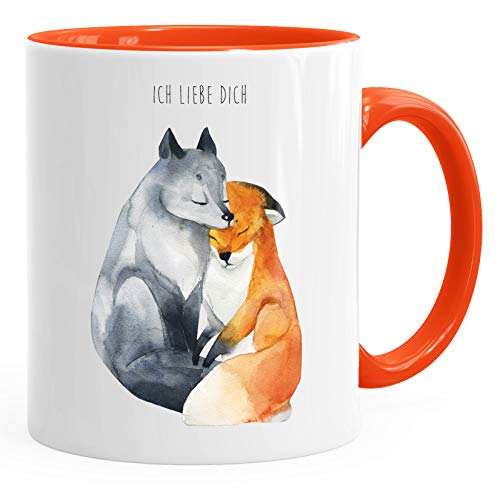 MoonWorks Geschenk-Tasse Ich liebe dich Fuchs Geschenk Liebe Spruch Kaffeetasse Teetasse Keramiktasse orange unisize von MoonWorks