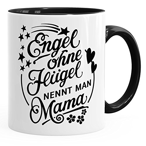 MoonWorks Geschenk-Tasse Muttertag Engel ohne Flügel nennt man Mama Muttertag Kaffee-TasseTeetasse Keramiktasse schwarz unisize von MoonWorks