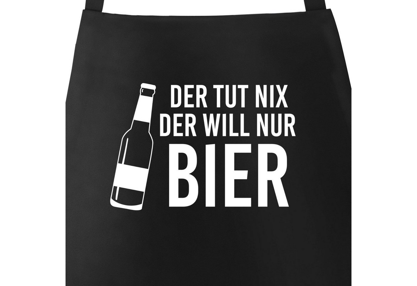 MoonWorks Grillschürze Grill-Schürze für Männer mit Spruch Der tut nix, der will nur Bier Baumwoll-Schürze Moonworks®, mit kreativem Aufdruck von MoonWorks