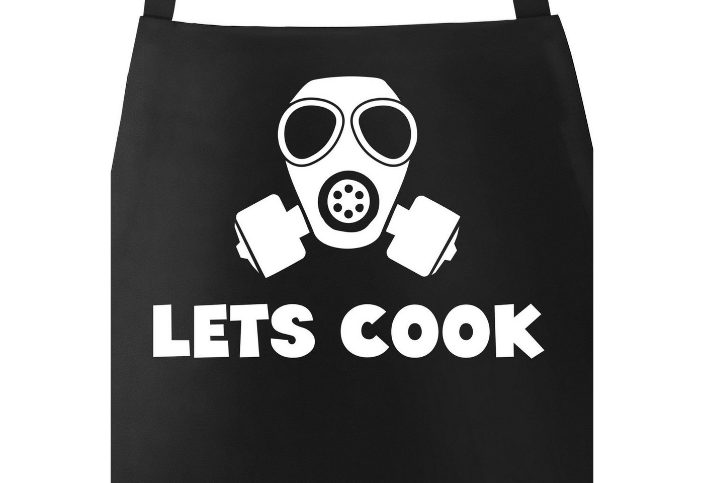 MoonWorks Grillschürze Grill-Schürze für Männer mit Spruch Grillen Lets Cook Gasmaske Küchen-Schürze Moonworks®, mit kreativem Aufdruck von MoonWorks