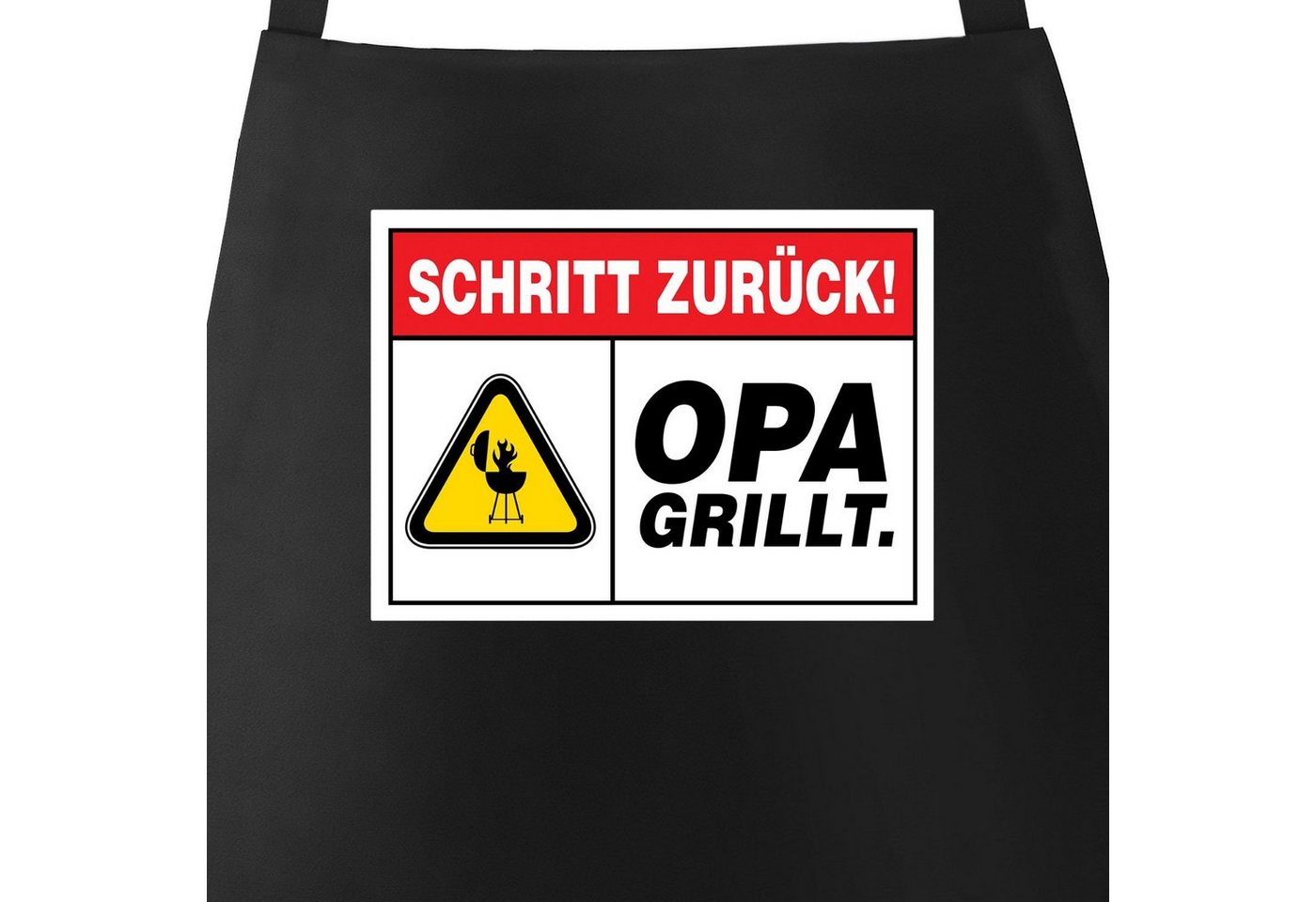 MoonWorks Grillschürze Grill-Schürze für Männer mit Spruch Schritt zurück Opa grillt Warnschild Warnung Küchenschürze Moonworks®, mit kreativem Aufdruck von MoonWorks