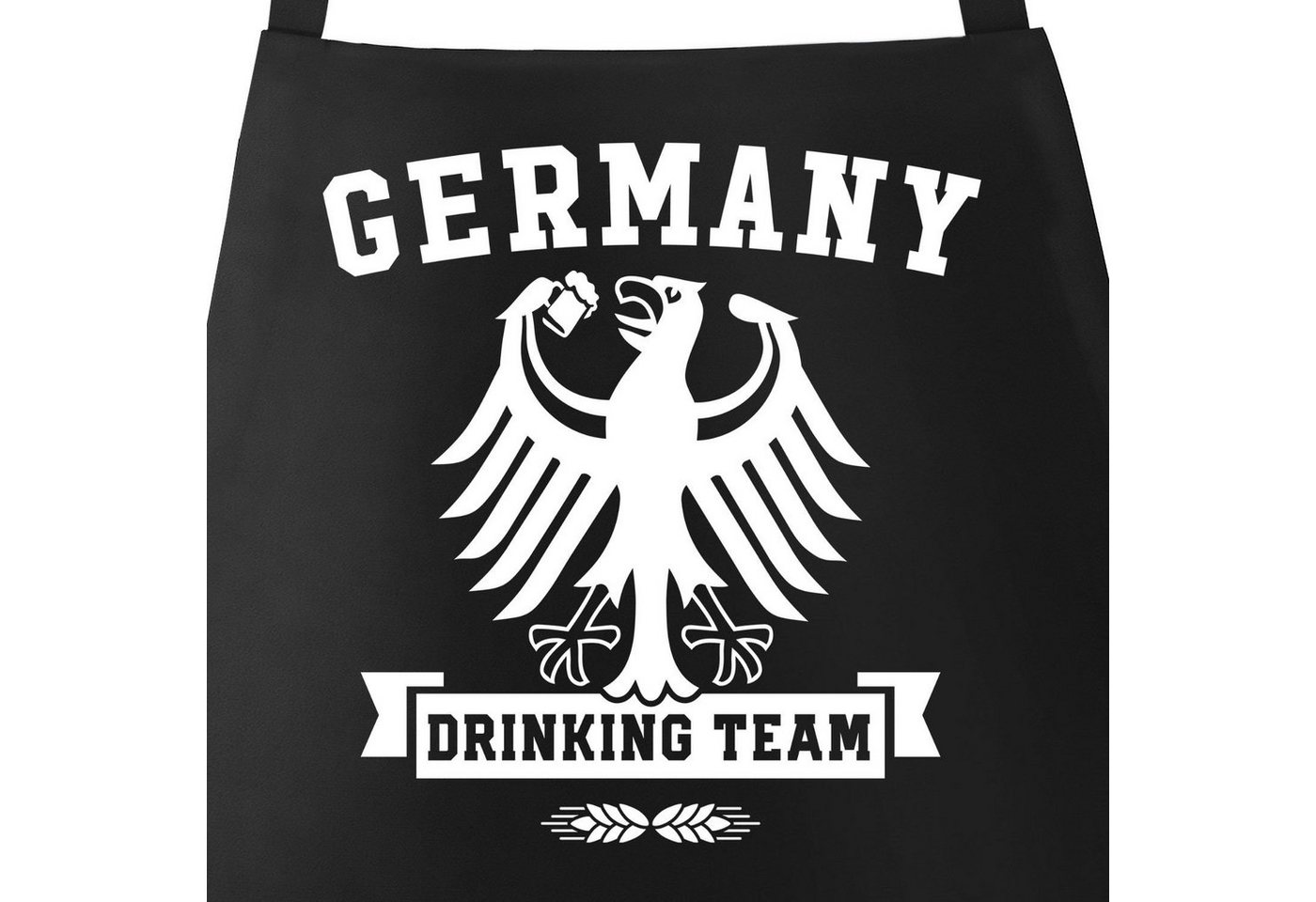 MoonWorks Grillschürze Grill-Schürze für Männer mit WM Deutschland Germany Drinking Team Motiv Baumwoll-Schürze Grill-schürze Küchenschürze Moonworks®, mit kreativem Aufdruck von MoonWorks