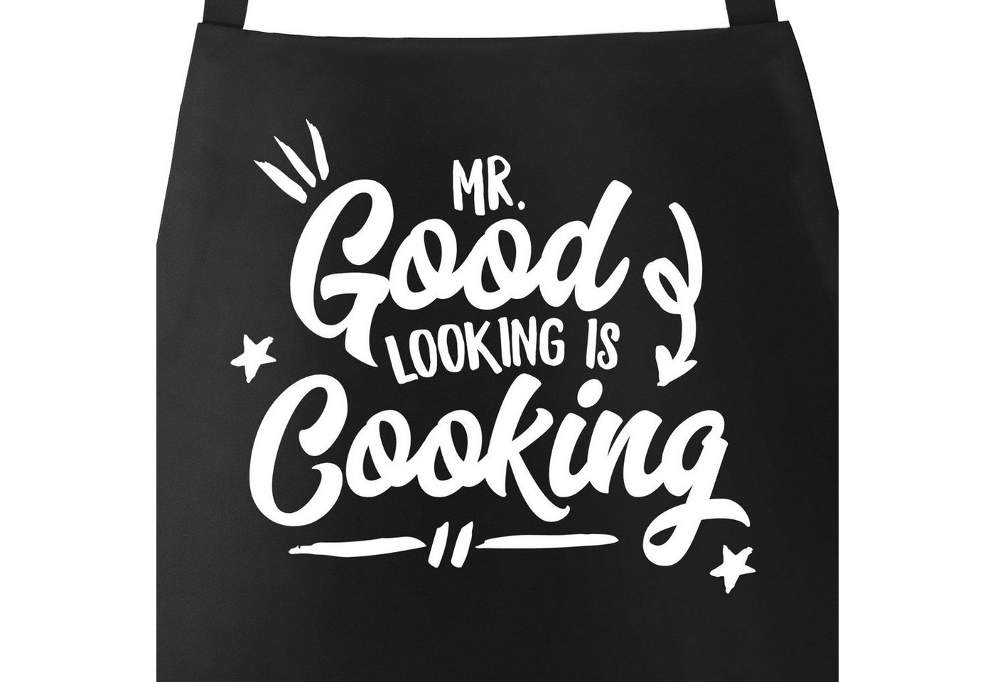 MoonWorks Grillschürze Herren Grill-Schürze für Männer mit Spruch Mr Good Looking is Cooking Moonworks®, mit kreativem Aufdruck von MoonWorks
