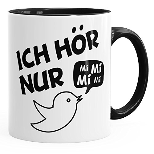 MoonWorks Kaffe-Tasse Spruch Ich hör nur Mi Mi Mi MiMiMi Geschenk Büro Kollege Kollegin Chef Innenfarbe schwarz unisize von MoonWorks