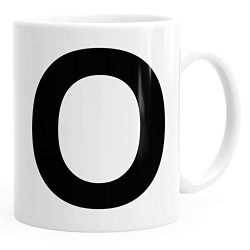 MoonWorks Kaffee-Tasse Buchstaben Buchstabe Arial Bold glänzend Kaffeetasse Teetasse Keramiktasse O weiß unisize von MoonWorks