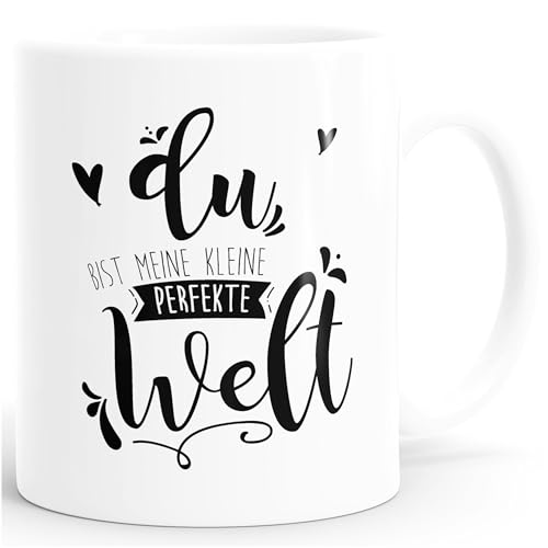 MoonWorks Kaffee-Tasse Du bist Meine kleine perfekte Welt Geschenk-Tasse Liebe einfarbig weiß Unisize von MoonWorks