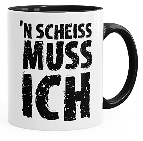 MoonWorks Kaffee-Tasse Einen Scheiß muß ich Spruch-Tasse Teetasse mit Spruch schwarz unisize von MoonWorks