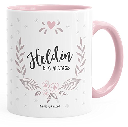 MoonWorks Kaffee-Tasse Geschenk-Tasse Heldin des Alltags Muttertags-Geschenk rosa unisize von MoonWorks