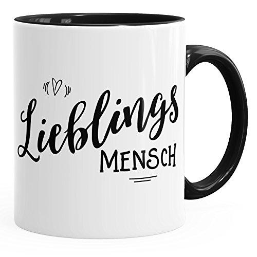 MoonWorks Kaffee-Tasse Lieblingsmensch Geschenk-Tasse Freundschaft Partner Freundin Innenfarbe schwarz unisize von MoonWorks