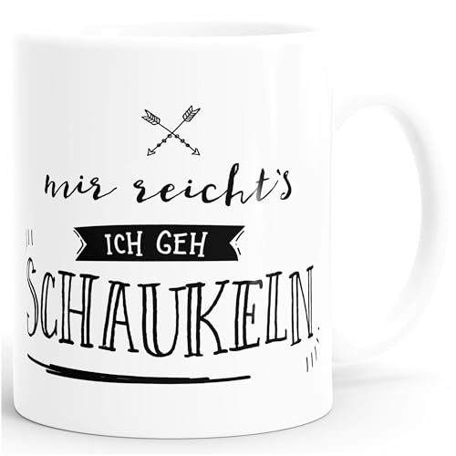 MoonWorks Kaffee-Tasse Mir reichts ich GEH schaukeln einfarbig weiß Unisize von MoonWorks