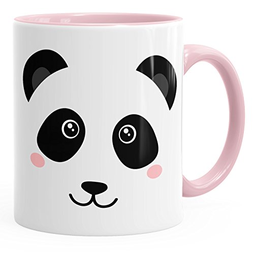 MoonWorks Kaffee-Tasse Panda Gesicht Pandabär Tiergesichter Teetasse Keramiktasse rosa Unisize von MoonWorks
