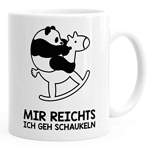 MoonWorks Kaffee-Tasse Panda Mir reichts ich geh schaukeln Spruch-Tasse weiß unisize von MoonWorks