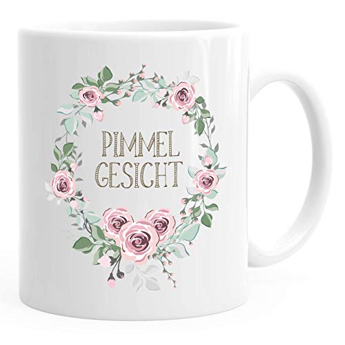 MoonWorks Kaffee-Tasse Schimpfwörter Beleidigung Ironie Geschenk-Tasse lustige Büro-Tasse Pimmelgesicht weiß unisize von MoonWorks