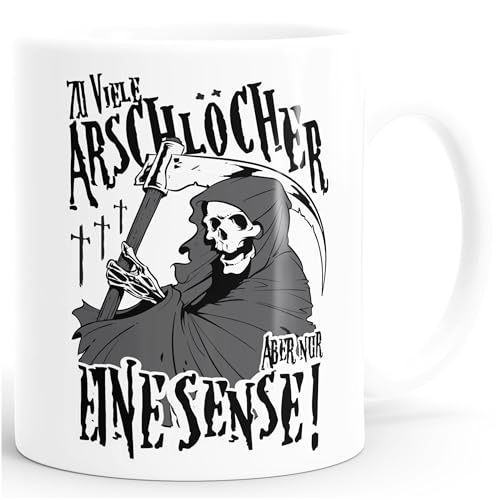 MoonWorks Kaffee-Tasse So viele Arschlöcher aber nur eine Sense Tasse einfarbig weiß unisize von MoonWorks