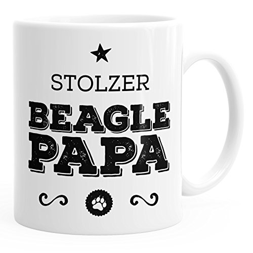 MoonWorks Kaffee-Tasse Stolzer Beagle Papa Beagle Besitzer Hundebesitzer weiß unisize von MoonWorks