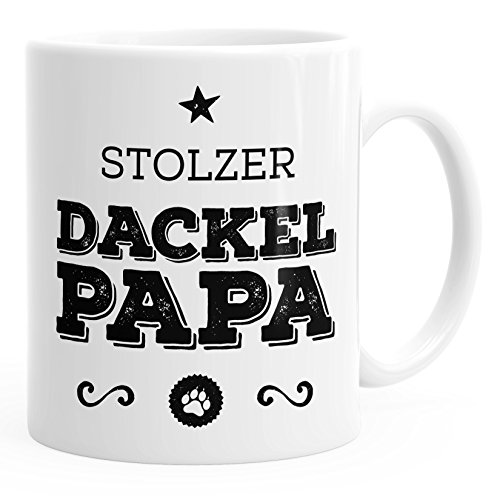 MoonWorks Kaffee-Tasse Stolzer Dackel Papa Dackel Besitzer Hundebesitzer weiß unisize von MoonWorks