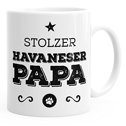 MoonWorks Kaffee-Tasse Stolzer Havaneser Papa Havaneser Besitzer Hundebesitzer weiß unisize von MoonWorks