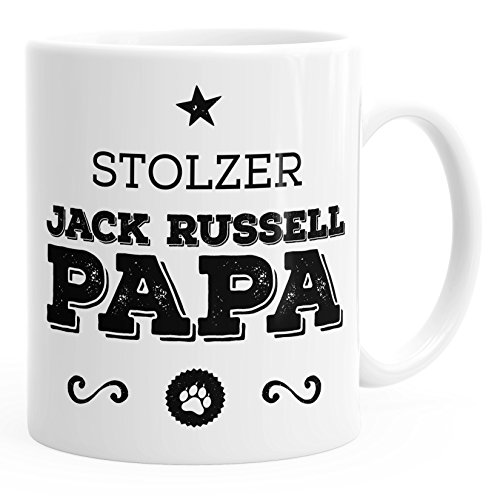 MoonWorks Kaffee-Tasse Stolzer Jack Russell Terrier Papa Jack Russell Terrier Besitzer Hundebesitzer weiß unisize von MoonWorks