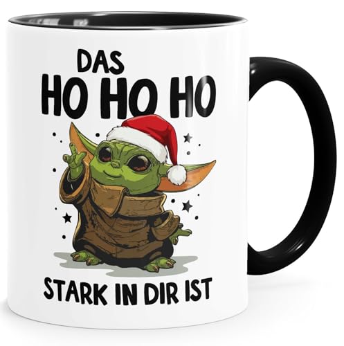 MoonWorks Kaffee-Tasse Weihnachten Das HoHoHo stark in dir ist Baby- Spruch lustig weiss-innen-schwarz standard von MoonWorks