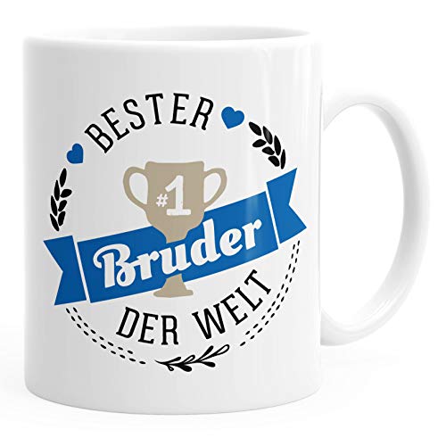 MoonWorks Kaffee-Tasse bester Bruder der Welt Geschenk für Bruder weiß unisize von MoonWorks