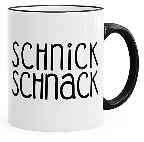 MoonWorks Kaffee-Tasse mit Farbrand Schnick Schnack schwarz unisize von MoonWorks