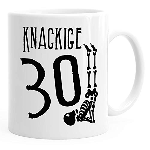 MoonWorks Kaffee-Tasse runder Geburtstag Knackige 30 40 50 60 65 70 Skelett Geschenk-Tasse 30 weiß unisize von MoonWorks