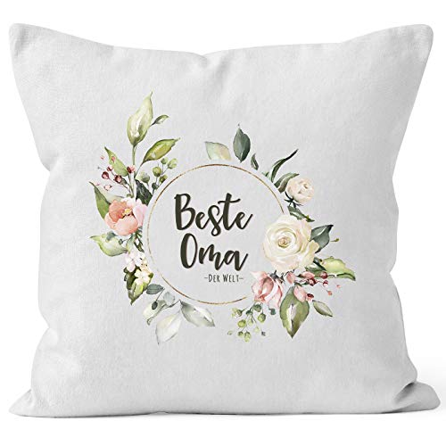 MoonWorks Kissen-Bezug Beste Oma der Welt Watercolor Geschenk Kissen-Hülle Deko-Kissen Baumwolle weiß Unisize MoonWorks Kissen-Bezug Beste Oma der Welt Watercolor Geschenk Kissen-Hülle Deko-Kissen Baumwolle weiß Unisize von MoonWorks