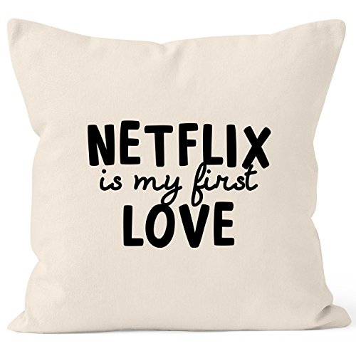 MoonWorks Kissen-Bezug Netflix is My First Love Kissen-Hülle Deko-Kissen Baumwolle Natur Unisize MoonWorks Kissen-Bezug Netflix is My First Love Kissen-Hülle Deko-Kissen Baumwolle Natur Unisize von MoonWorks