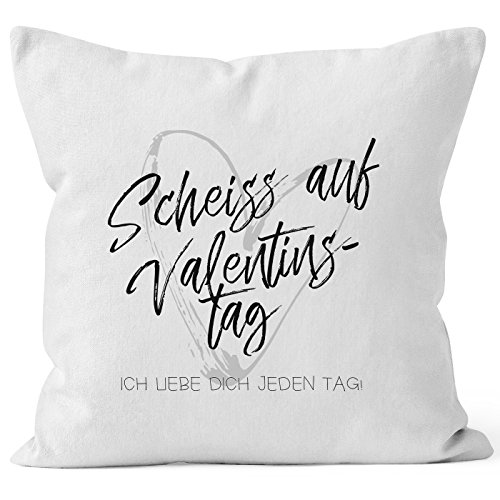 MoonWorks Kissen-Bezug Valentinstagsgeschenk Liebe Scheiß auf Valentinstag Ich Liebe Dich jeden Tag Kissen-Hülle Deko-Kissen Baumwolle weiß 40cm x 40cm MoonWorks Kissen-Bezug Valentinstagsgeschenk Liebe Scheiß auf Valentinstag Ich Liebe Dich jeden Tag Kissen-Hülle Deko-Kissen Baumwolle weiß 40cm x 40cm von MoonWorks