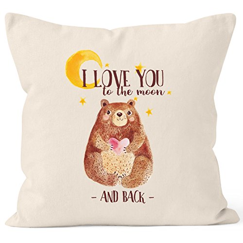 MoonWorks Kissenbezug Bär mit Herz Watercolor I Love You to The Moon and Back Geschenk-Kissen Liebe 40x40 Baumwolle Natur 40cm x 40cm MoonWorks Kissenbezug Bär mit Herz Watercolor I Love You to The Moon and Back Geschenk-Kissen Liebe 40x40 Baumwolle Natur 40cm x 40cm von MoonWorks