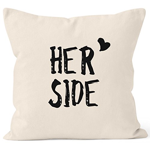 MoonWorks Kissenbezug Her Side Deko-Kissen 40x40 Baumwolle Natur MoonWorks Kissenbezug Her Side Deko-Kissen 40x40 Baumwolle Natur von MoonWorks