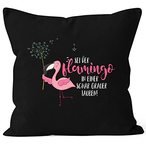 MoonWorks Kissenbezug sei der Flamingo in Einer Schar Grauer Tauben Flamingo Pusteblume Kissen-Hülle Deko-Kissen 40x40 Baumwolle schwarz 40cm x 40cm MoonWorks Kissenbezug sei der Flamingo in Einer Schar Grauer Tauben Flamingo Pusteblume Kissen-Hülle Deko-Kissen 40x40 Baumwolle schwarz 40cm x 40cm von MoonWorks