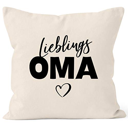 MoonWorks Lieblings-Oma Kissen-Bezug Geschenk Natur Unisize von MoonWorks