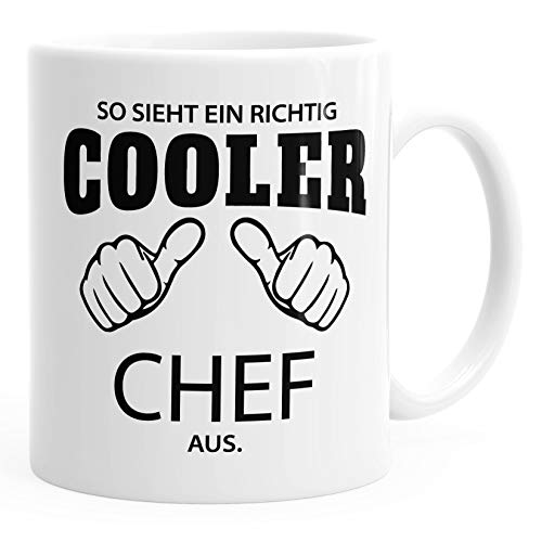 MoonWorks So sieht ein richtig ein richtig cooler Chef aus Tasse Berufe weiß unisize von MoonWorks