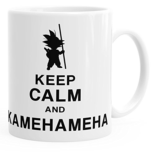 MoonWorks Son Goku Tasse Keep Calm and Kamehameha Dragon Ball einfarbig weiß unisize von MoonWorks