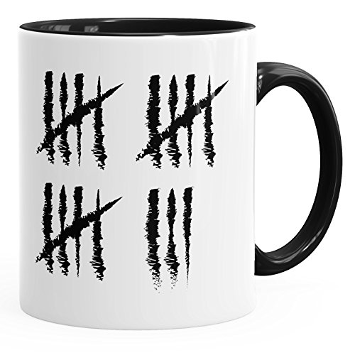 MoonWorks Tasse 18 Geburtstag Strichliste Striche Jubiläum Jahrgang Geschenk Alter schwarz unisize von MoonWorks