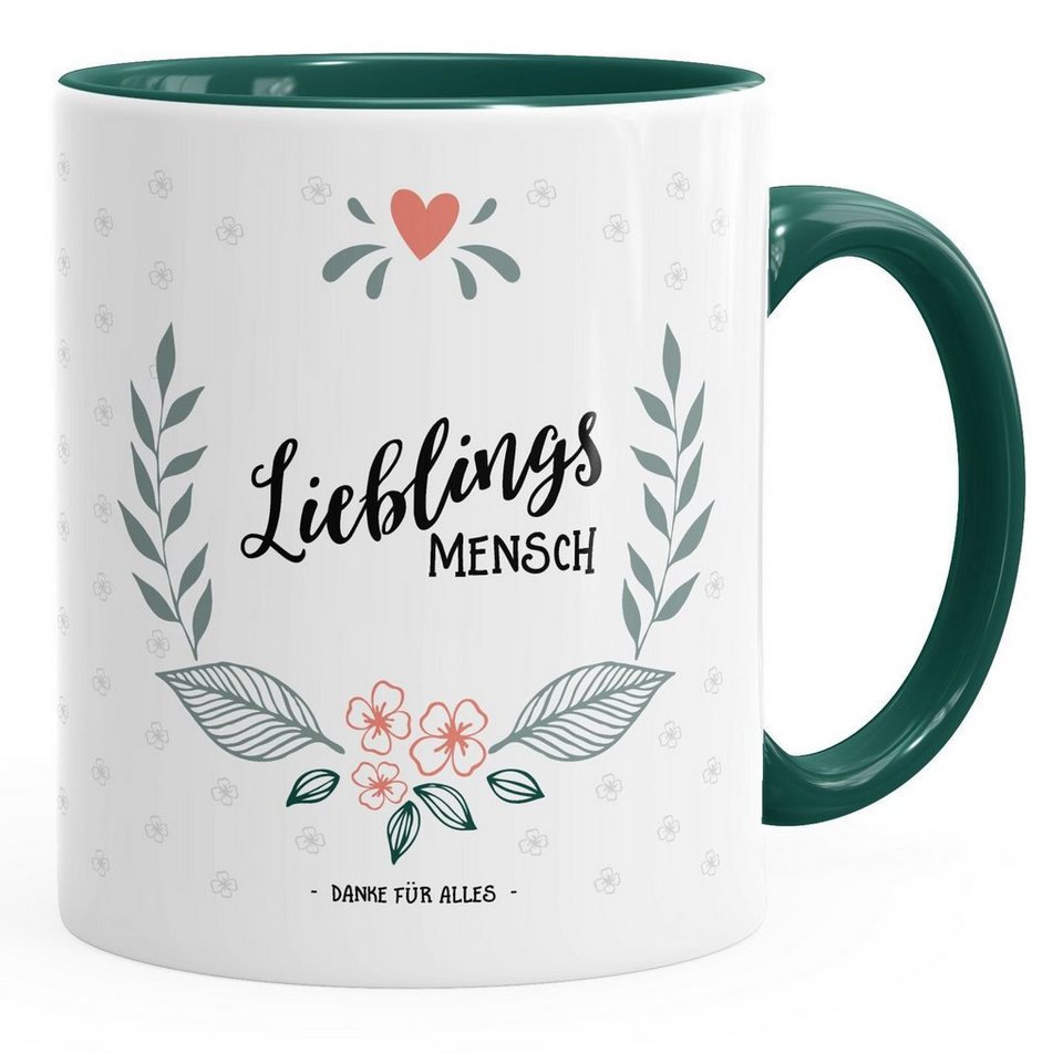 MoonWorks Tasse Geschenk Tasse Kaffeetasse Lieblingsmensch Danke Liebe Freundschaft Familie MoonWorks® Tasse Innenfarbe, Keramik von MoonWorks