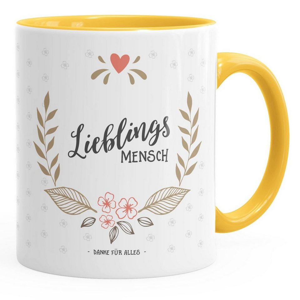 MoonWorks Tasse Geschenk Tasse Kaffeetasse Lieblingsmensch Danke Liebe Freundschaft Familie MoonWorks® Tasse Innenfarbe, Keramik von MoonWorks