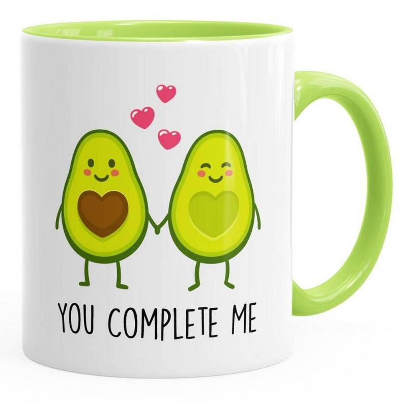 MoonWorks Tasse Geschenk-Tasse Liebe Avocado You complete me Kaffeetasse Teetasse Keramiktasse MoonWorks®, Keramik von MoonWorks
