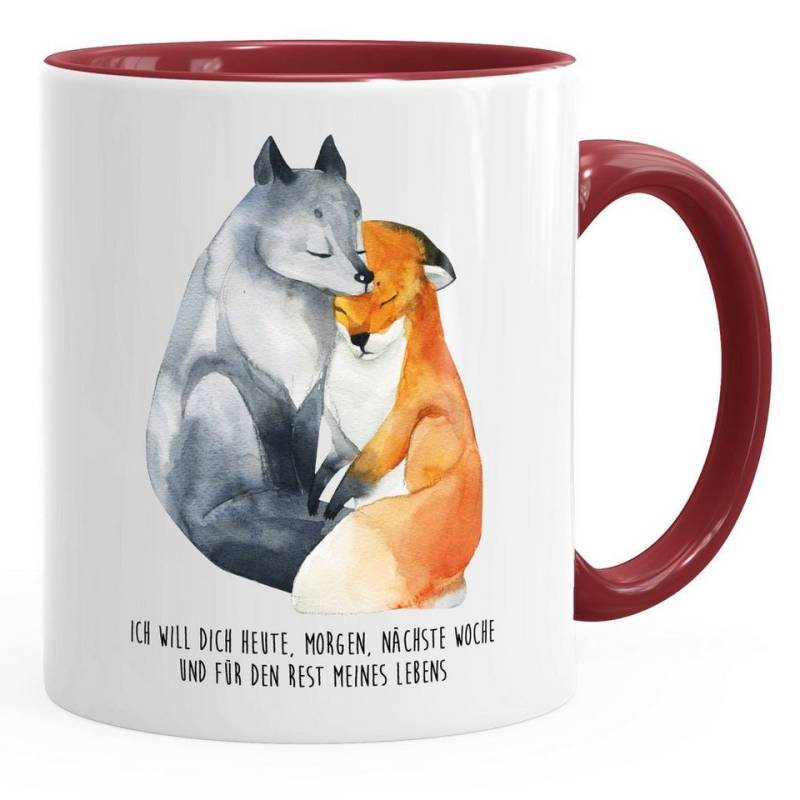 MoonWorks Tasse Geschenk-Tasse Liebe Spruch Ich will dich heute morgen nächste Woche Fuchs verliebt Freund Freundin MoonWorks®, Keramik von MoonWorks