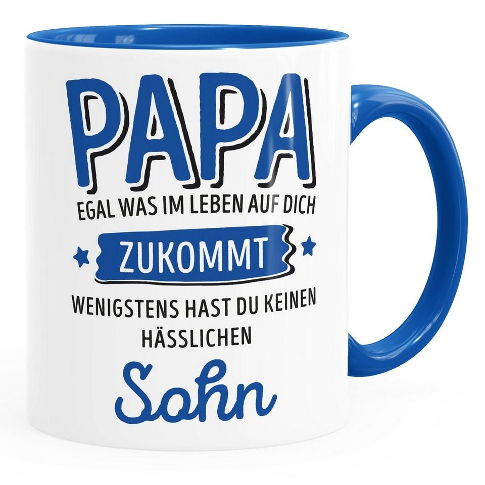 MoonWorks Tasse Geschenk Tasse anpassen egal was im Leben auf dich zukommt wenigstens hast du keine hässlichen Kinder Kaffee-Becher MoonWorks®, Keramik von MoonWorks