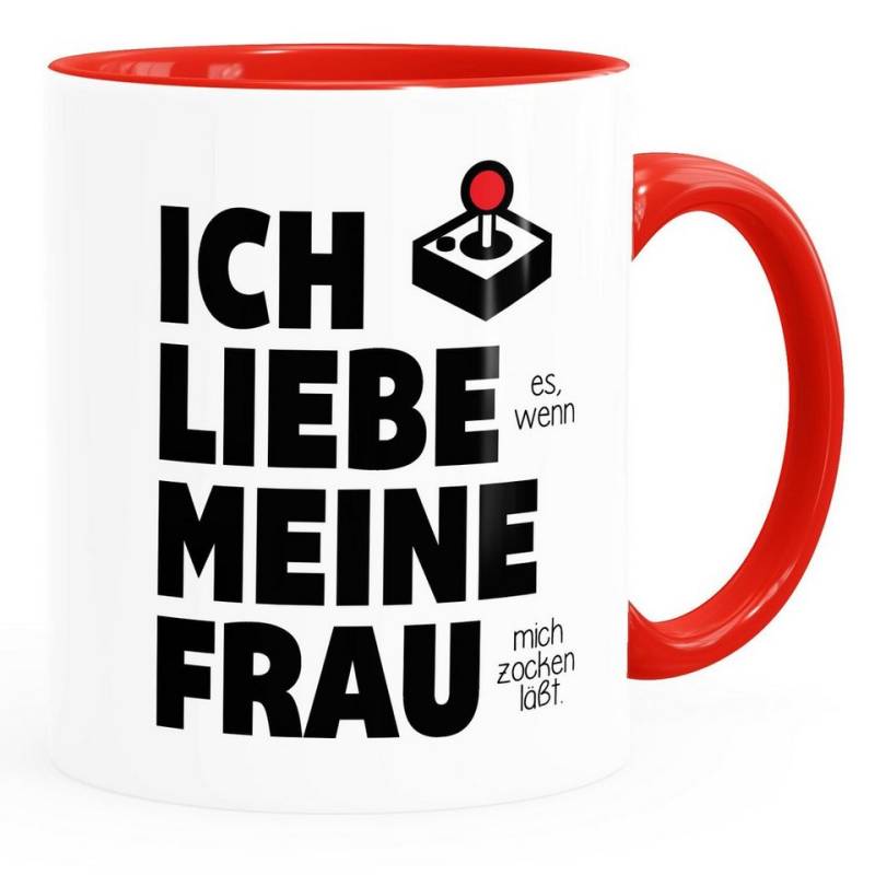 MoonWorks Tasse Kaffee-Tasse Ich liebe es wenn meine Frau mich zocken lässt Geburtstags-Gchenk Gamer Zocker Liebeserklärung Moonworks®, Keramik von MoonWorks