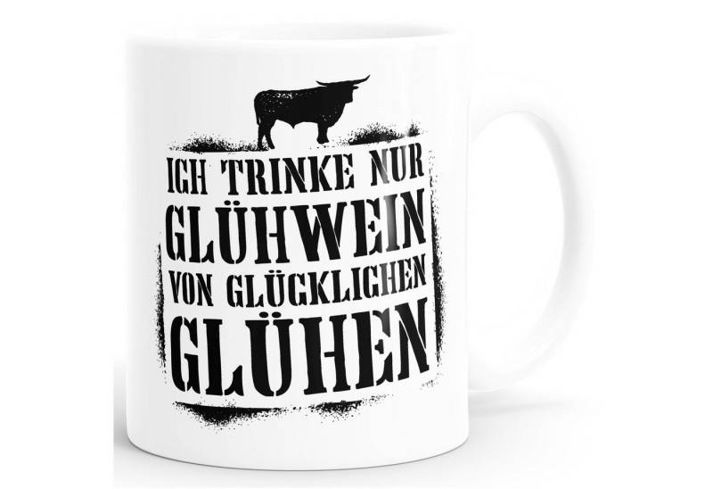 MoonWorks Tasse Kaffee-Tasse Ich trinke nur Glühwein von glücklichen Glühen mit, Keramik MoonWorks Tasse Kaffee-Tasse Ich trinke nur Glühwein von glücklichen Glühen mit, Keramik von MoonWorks